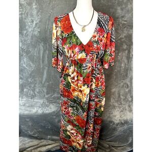 En Focus Studio Maxi Dress Size 4 Floral Flutter Babydoll y2k Empire Waist